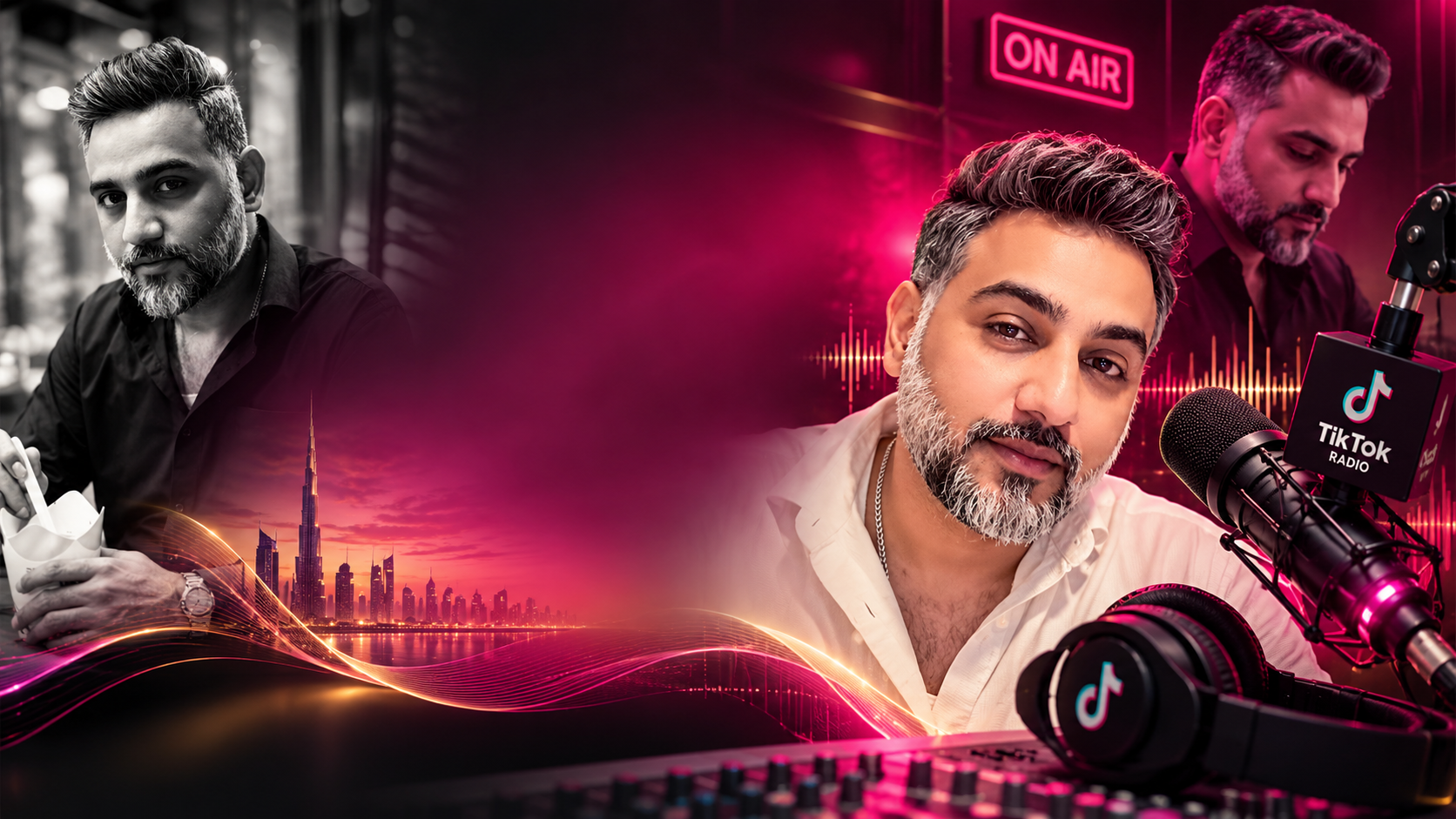 Umar Alam in a TikTok Radio studio